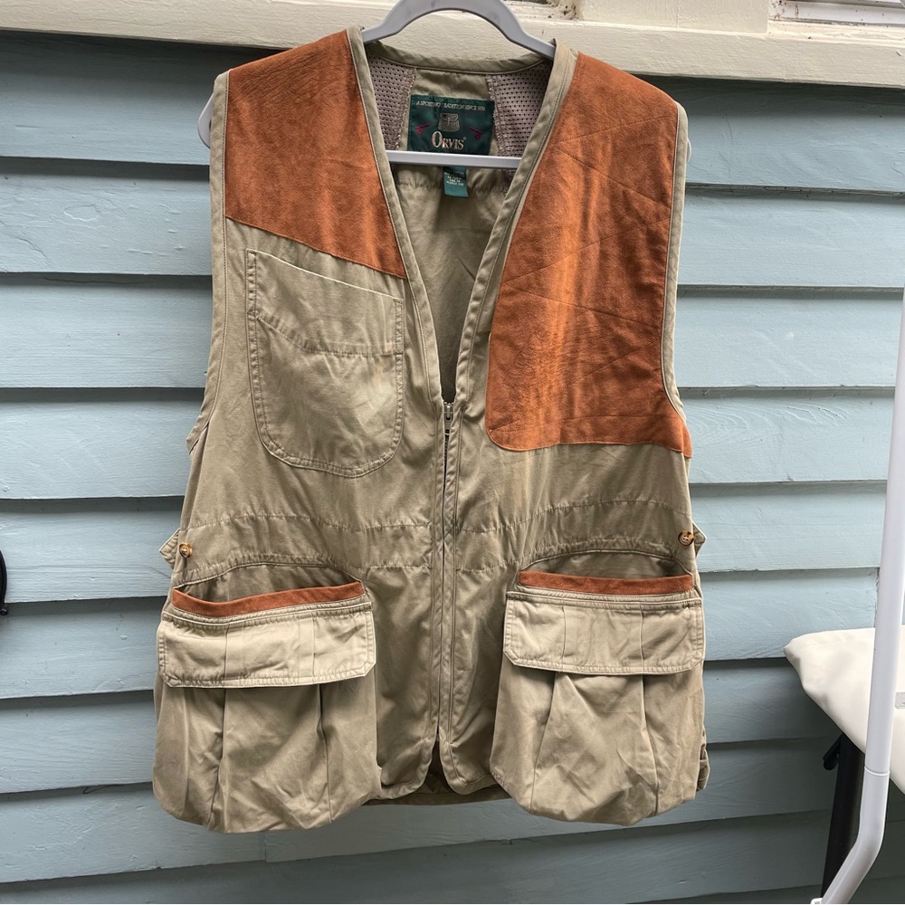 Orvis Suede And Cotton Hunting Fly‎ Fishing Vest Men's L Outdoors